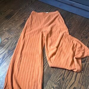 Women's Orange Wide-Leg Pants